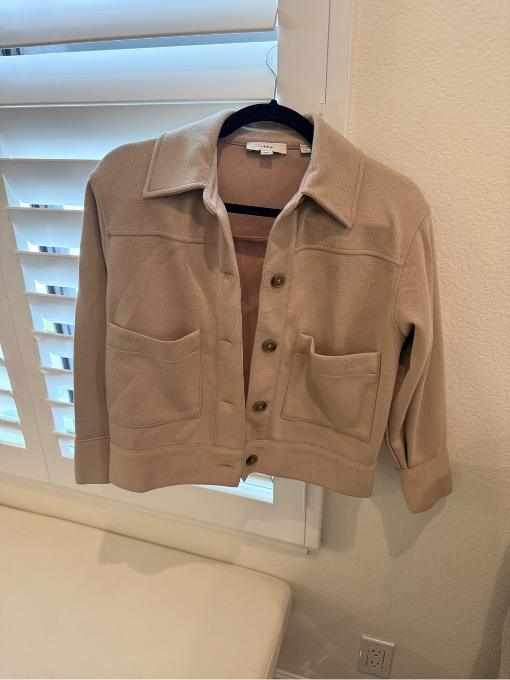 VINCE XXS- Beige Women's Button-Front Jacket